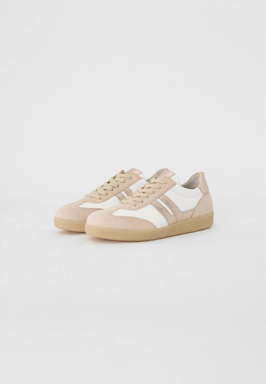 NEW GABOR women's low-top sneakers in oak/weiss/puder